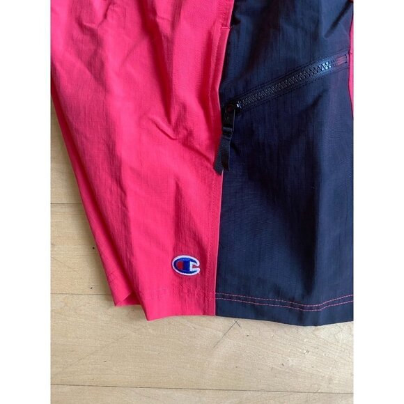 CHAMPION Drawstring hybrid shorts red black athletic mens - Picture 8 of 8